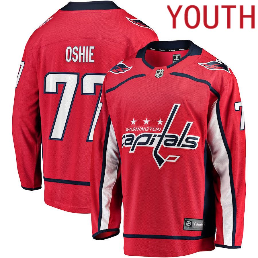 Youth Washington Capitals #77 TJ Oshie Fanatics Branded Red Home Breakaway Player NHL Jersey